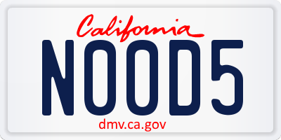CA license plate N00D5