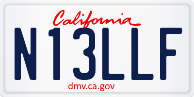 CA license plate N13LLF