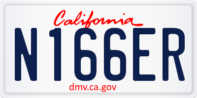 CA license plate N166ER