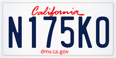 CA license plate N175KO