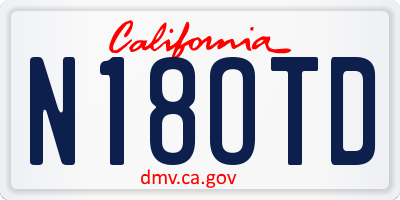 CA license plate N18OTD