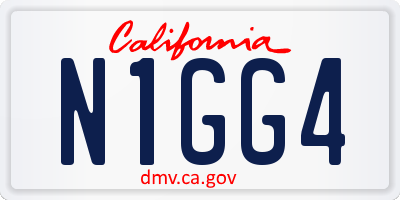 CA license plate N1GG4