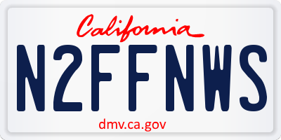 CA license plate N2FFNWS