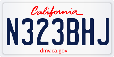 CA license plate N323BHJ