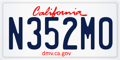 CA license plate N352M0