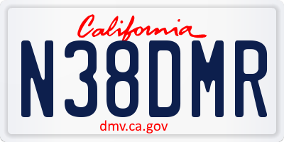 CA license plate N38DMR