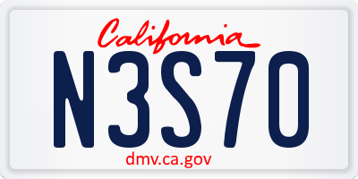 CA license plate N3S70