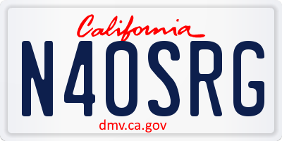 CA license plate N40SRG