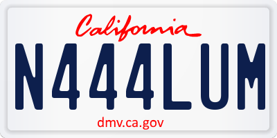 CA license plate N444LUM