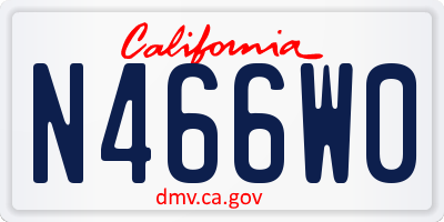 CA license plate N466W0