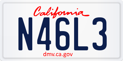 CA license plate N46L3