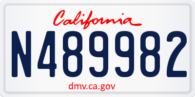 CA license plate N489982