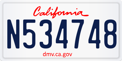 CA license plate N534748