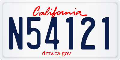 CA license plate N54121