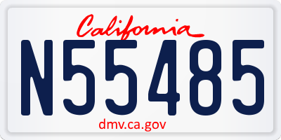 CA license plate N55485