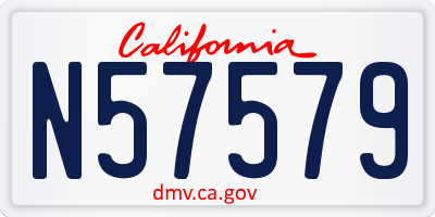 CA license plate N57579