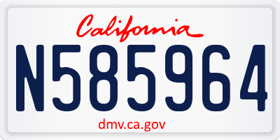 CA license plate N585964