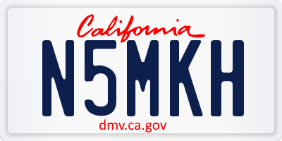 CA license plate N5MKH