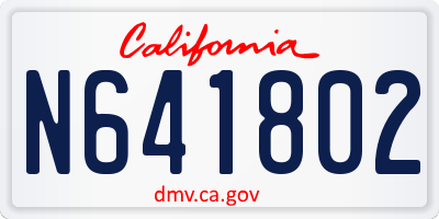 CA license plate N641802