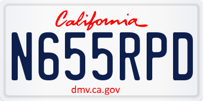 CA license plate N655RPD