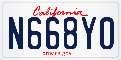 CA license plate N668Y0