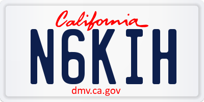 CA license plate N6KIH