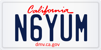 CA license plate N6YUM