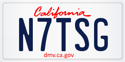 CA license plate N7TSG