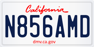 CA license plate N856AMD