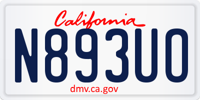 CA license plate N893UO