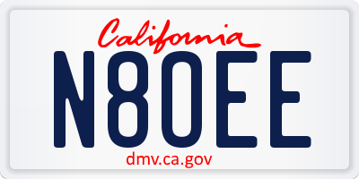 CA license plate N8OEE