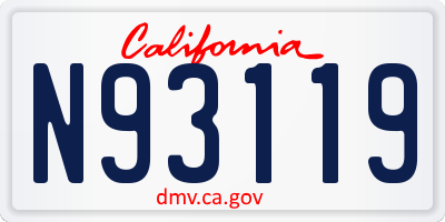 CA license plate N93119