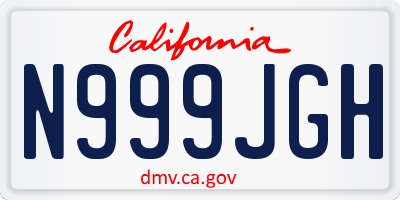 CA license plate N999JGH