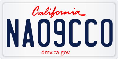 CA license plate NA09CCO