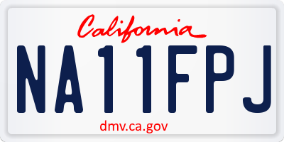 CA license plate NA11FPJ
