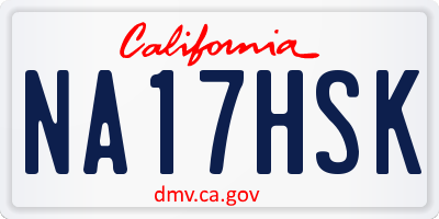 CA license plate NA17HSK