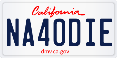 CA license plate NA4ODIE