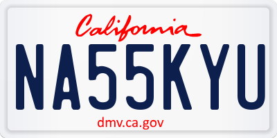 CA license plate NA55KYU