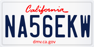 CA license plate NA56EKW