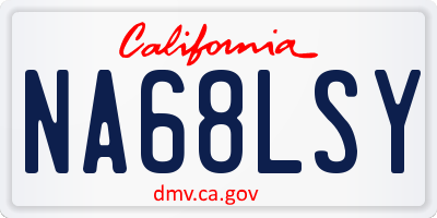 CA license plate NA68LSY