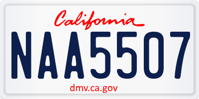 CA license plate NAA5507