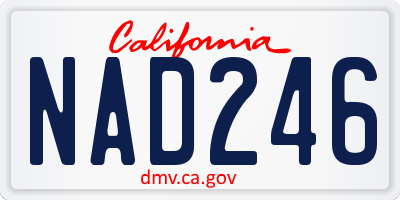 CA license plate NAD246