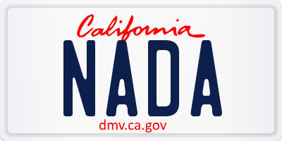 CA license plate NADA