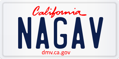 CA license plate NAGAV