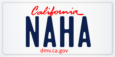 CA license plate NAHA