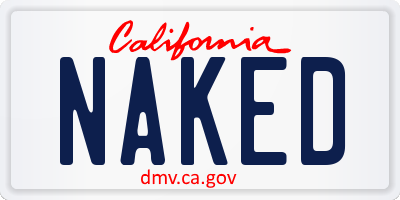 CA license plate NAKED