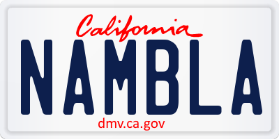 CA license plate NAMBLA