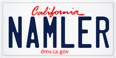 CA license plate NAMLER