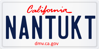 CA license plate NANTUKT