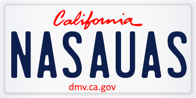 CA license plate NASAUAS